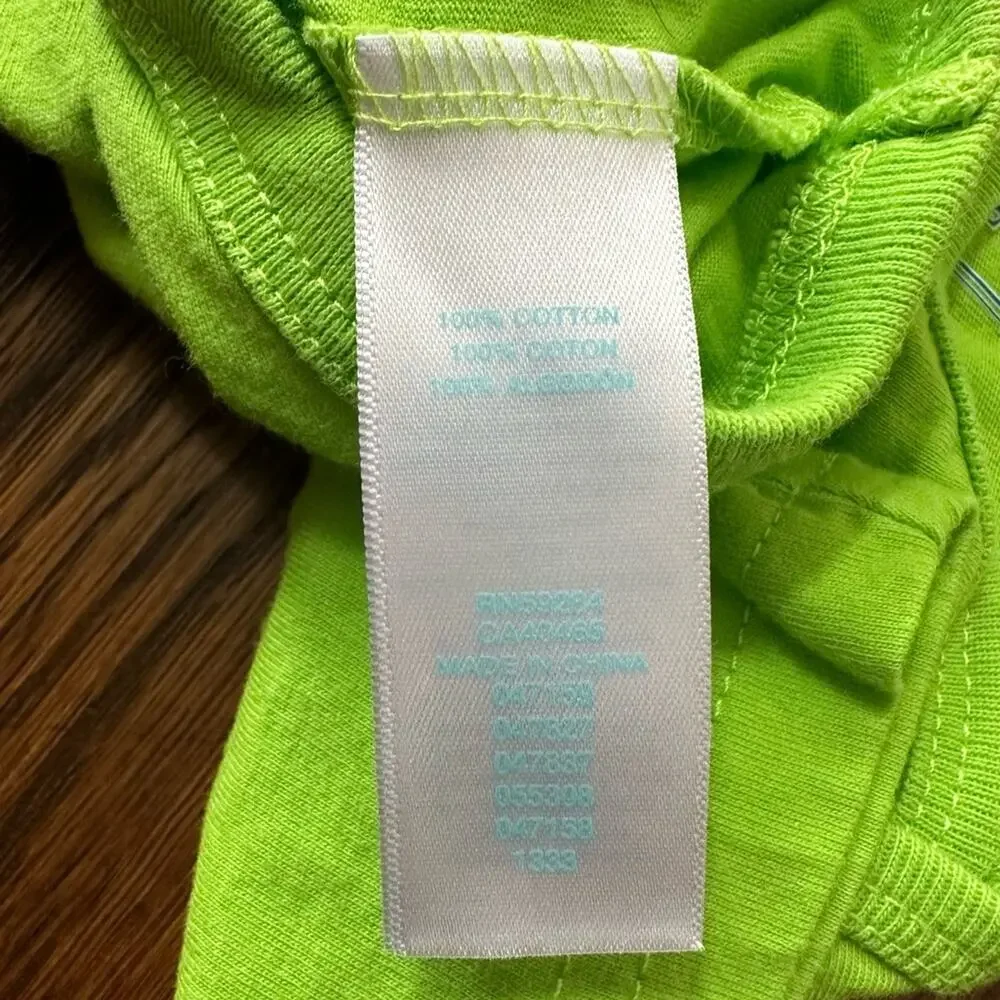 Children’s Place Beach Surf Shack neon green baby bodysuit onesie (0-3M or 3-6M)
